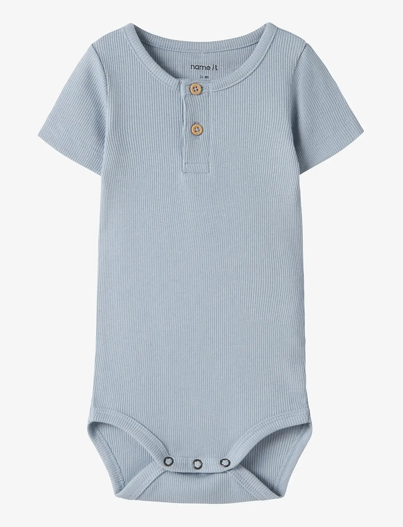 name it - NBMKAB SS BODY NOOS - smėlinukai trumpomis rankovėmis - blue fog - 0