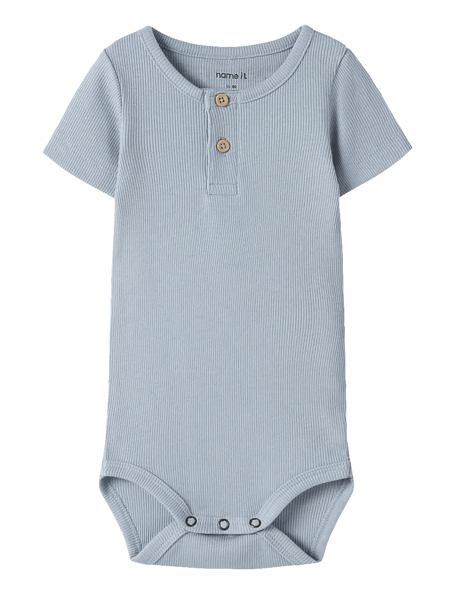 name it - NBMKAB SS BODY NOOS - kurzärmelige bodys - blue fog - 0
