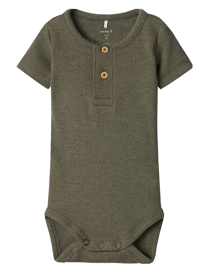 name it - NBMKAB SS BODY NOOS - kortärmade bodies - dusty olive - 0