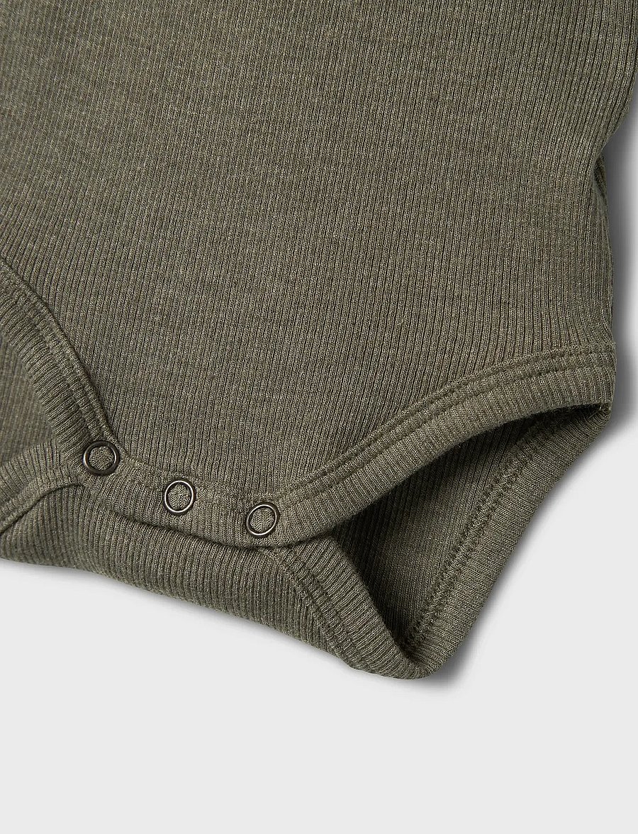 name it - NBMKAB SS BODY NOOS - kurzärmelige bodys - dusty olive - 2