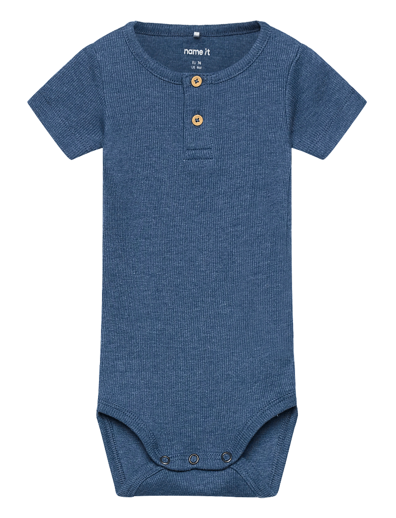 name it - NBMKAB SS BODY NOOS - kurzärmelige bodys - vintage indigo - 0