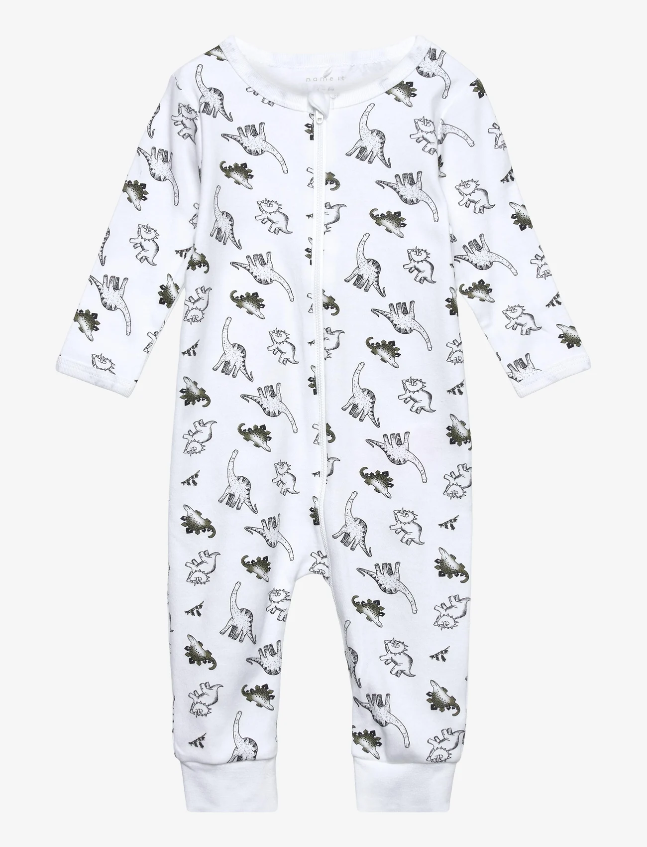 name it - NBMNIGHTSUIT ZIP DINO NOOS - sleeping overalls - bright white - 0