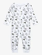 NBMNIGHTSUIT ZIP DINO NOOS - BRIGHT WHITE