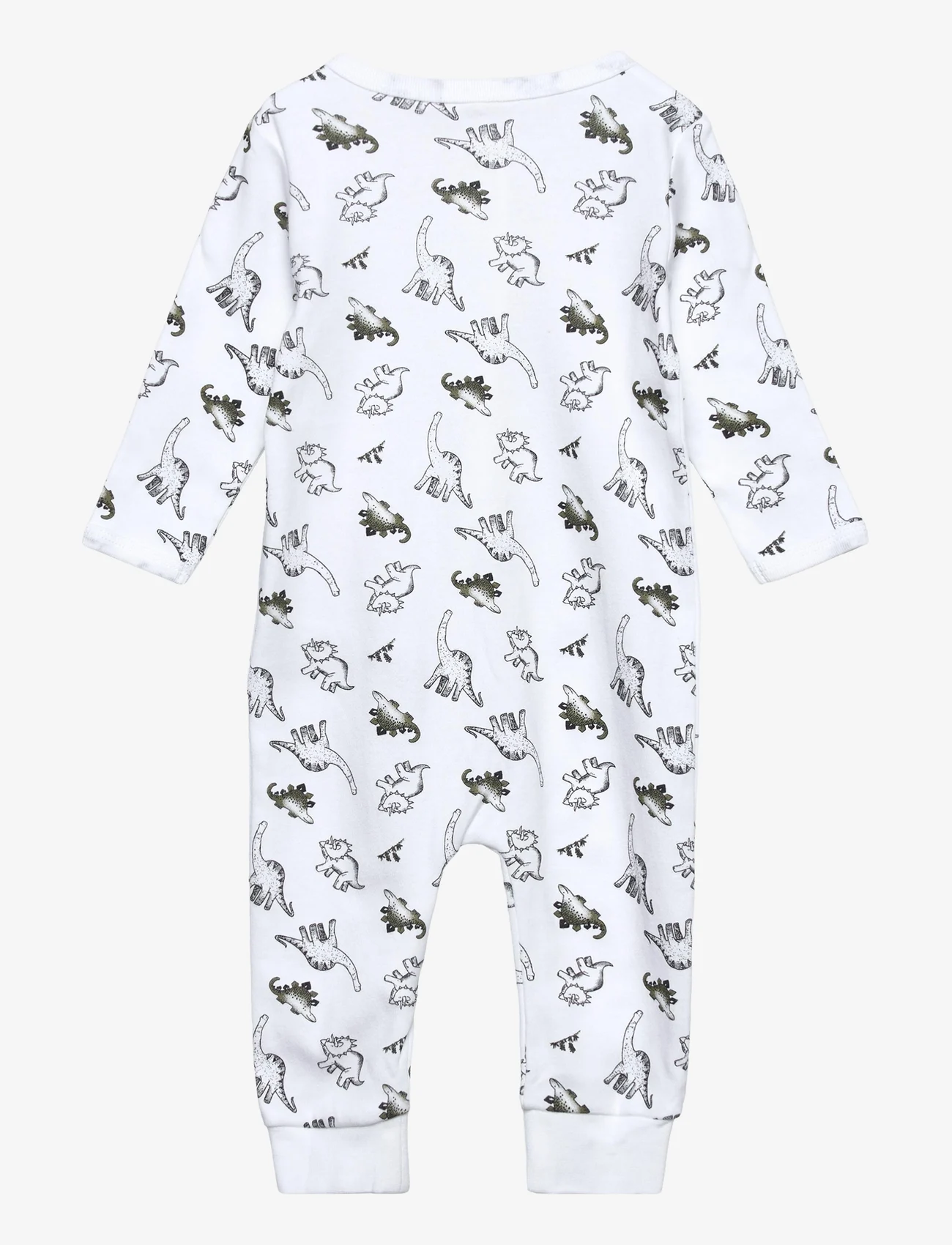 name it - NBMNIGHTSUIT ZIP DINO NOOS - schlafoveralls - bright white - 1