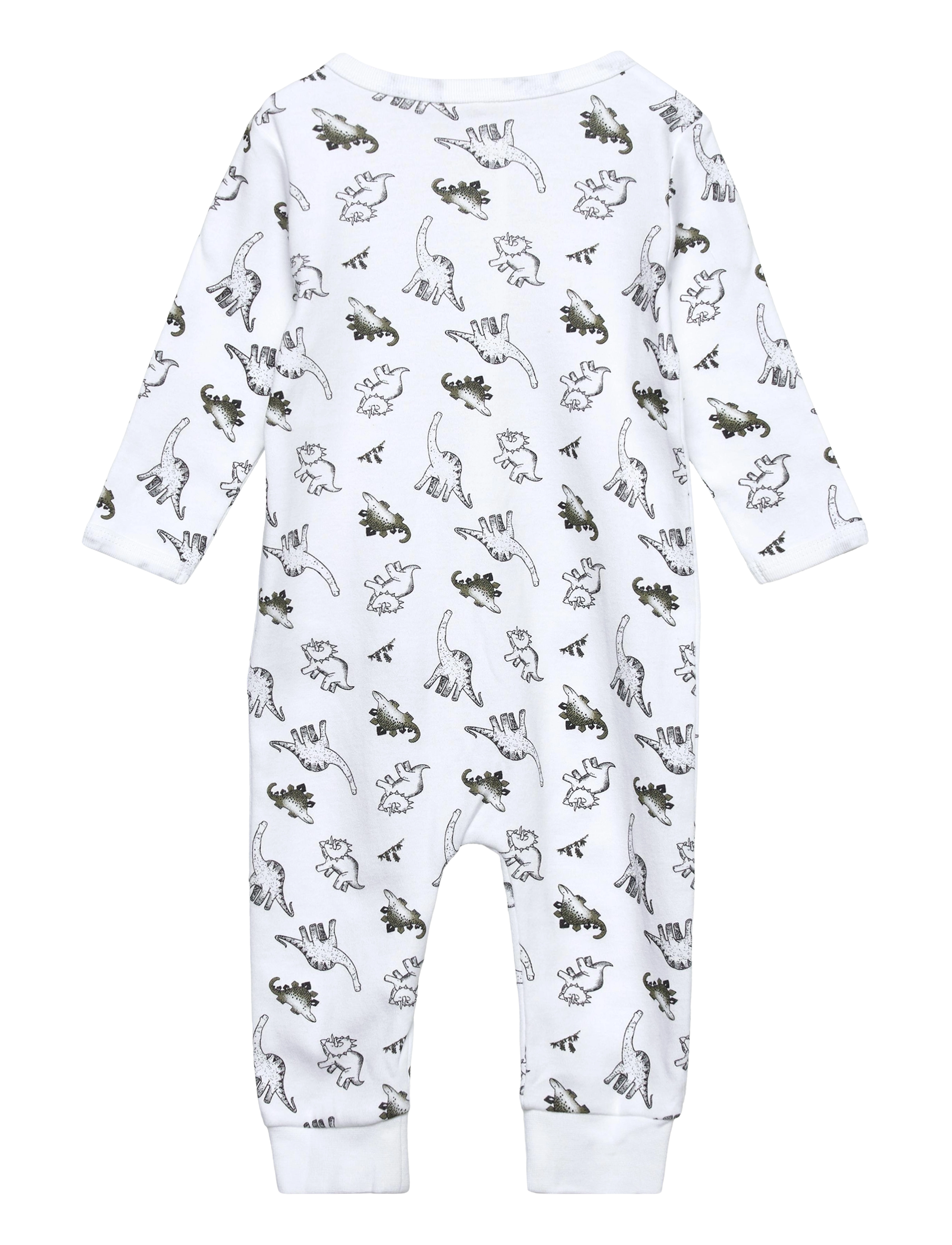 name it - NBMNIGHTSUIT ZIP DINO NOOS - bright white - 1