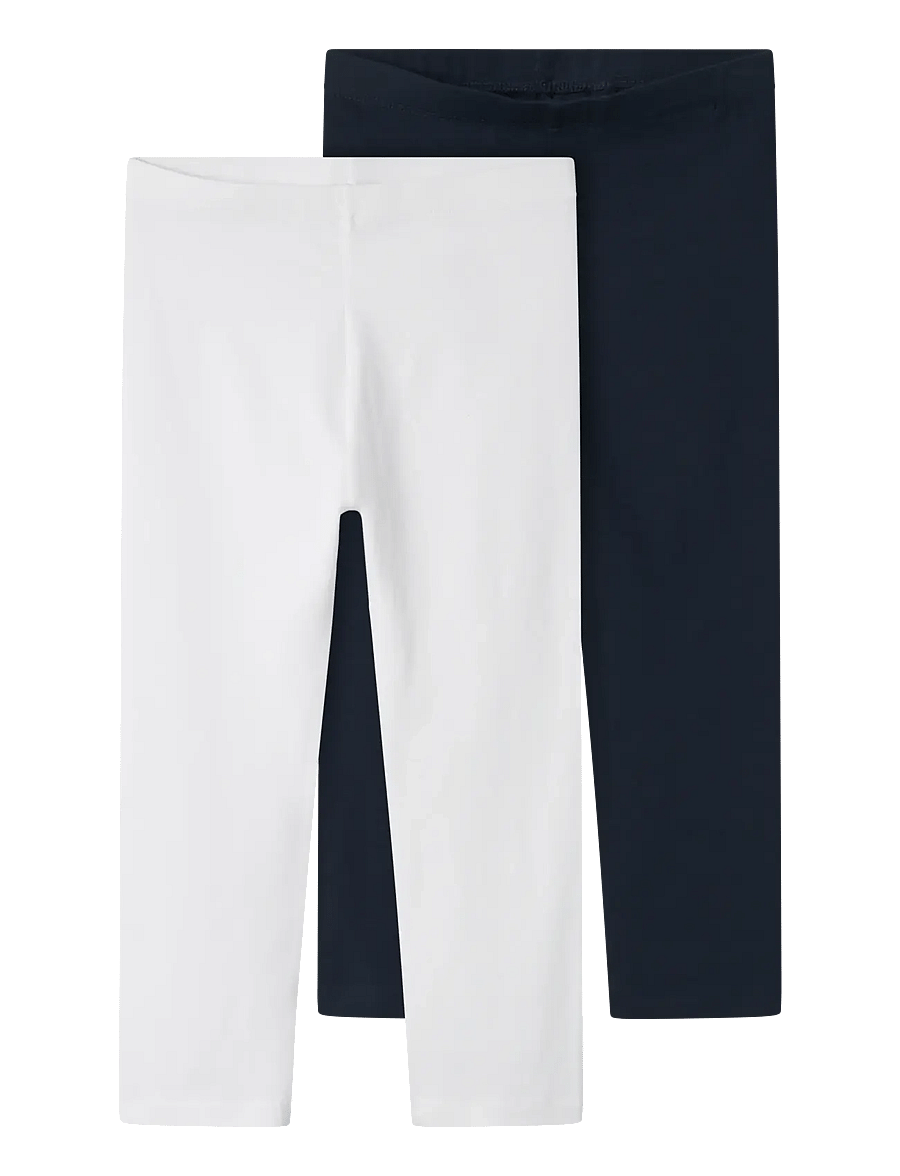 name it - NKFVIVIAN 2P CAPRI LEGGING F NOOS - leggings í fjölpakka - bright white - 0