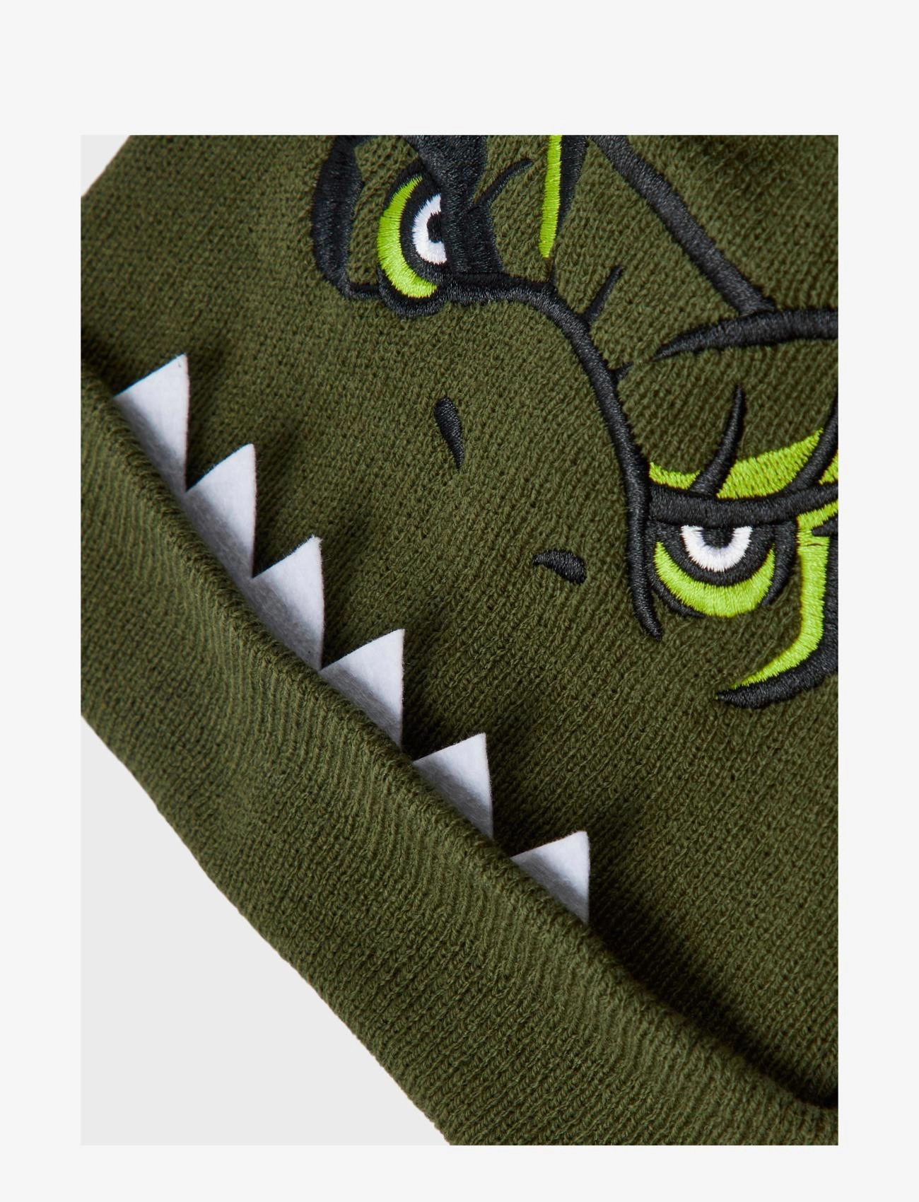 name it - NMMJOVANNI JURASSIC KNIT HAT VDE - beanies - rifle green - 2