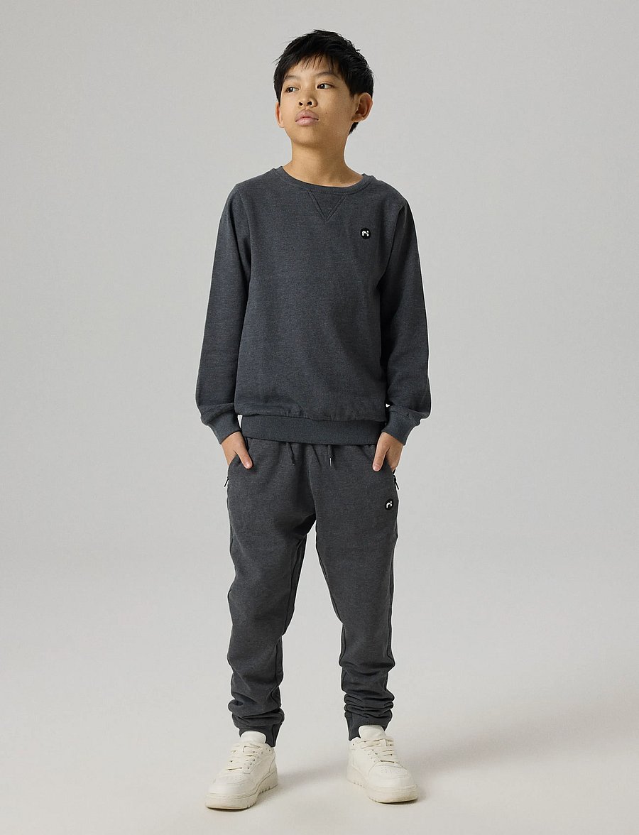 name it - NKMVIMO LS SWEAT BRU NOOS - dressipluusid - dark grey melange - 2