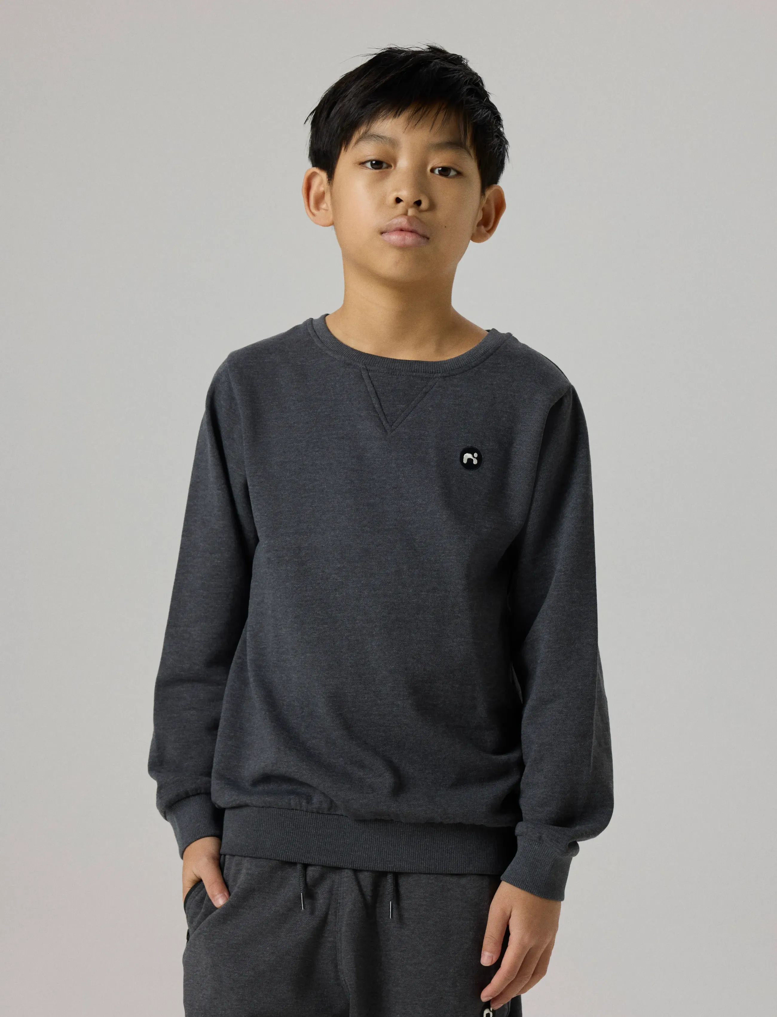 name it - NKMVIMO LS SWEAT BRU NOOS - sweatshirts - dark grey melange - 3