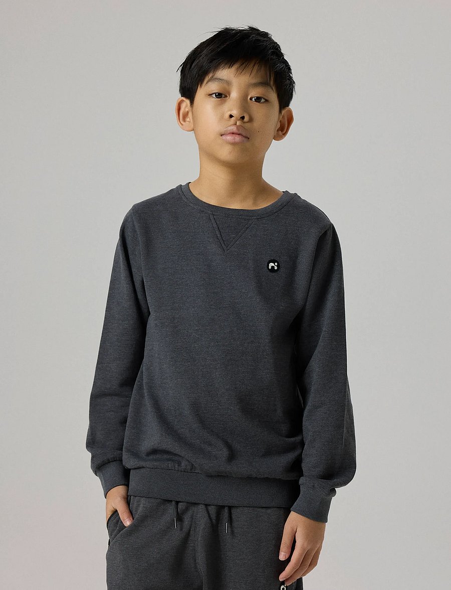 name it - NKMVIMO LS SWEAT BRU NOOS - dressipluusid - dark grey melange - 3
