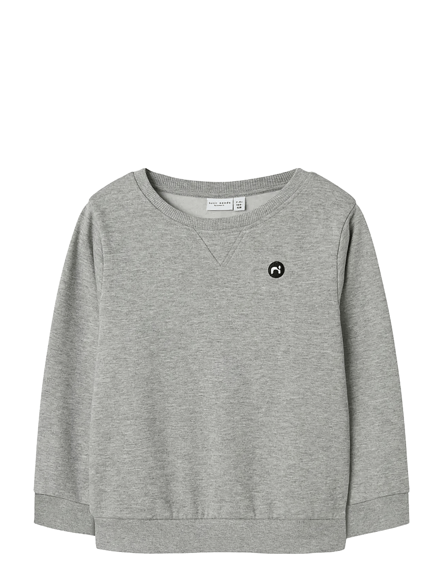 name it - NKMVIMO LS SWEAT BRU NOOS - sweatshirts - grey melange - 1