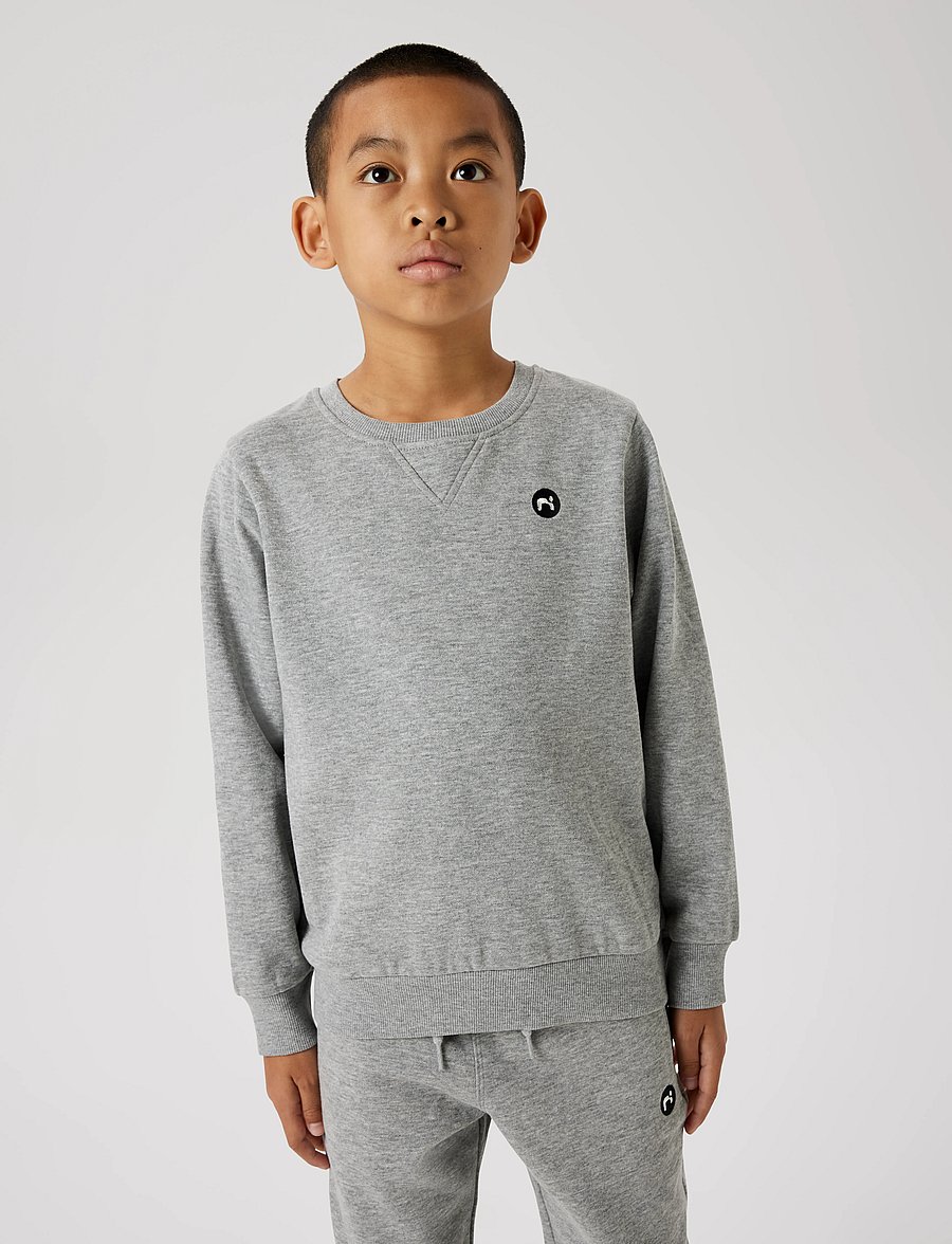 name it - NKMVIMO LS SWEAT BRU NOOS - sweatshirts - grey melange - 0
