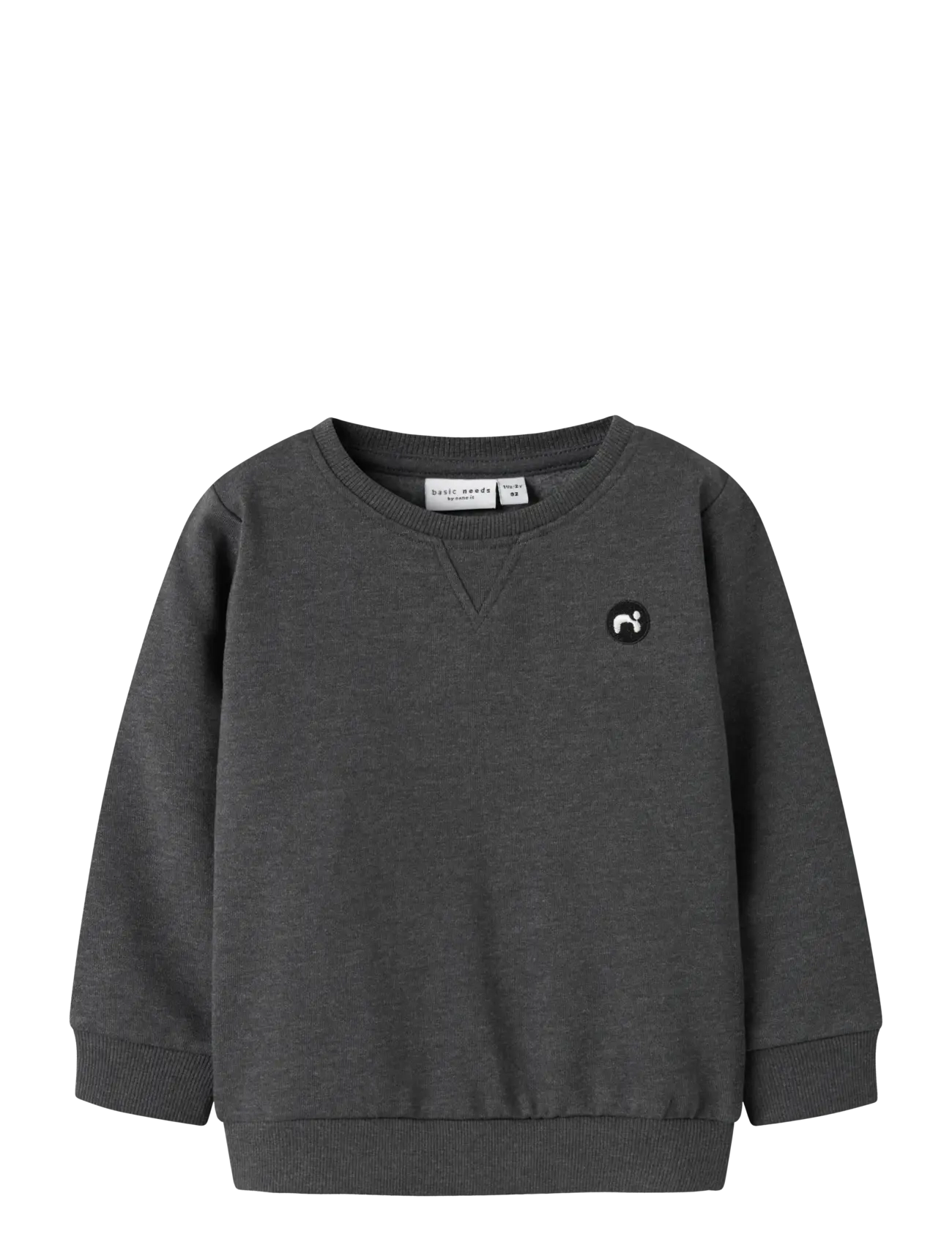 name it NMMVIMO LS SWEAT BRU NOOS - Overdele - DARK GREY MELANGE / black