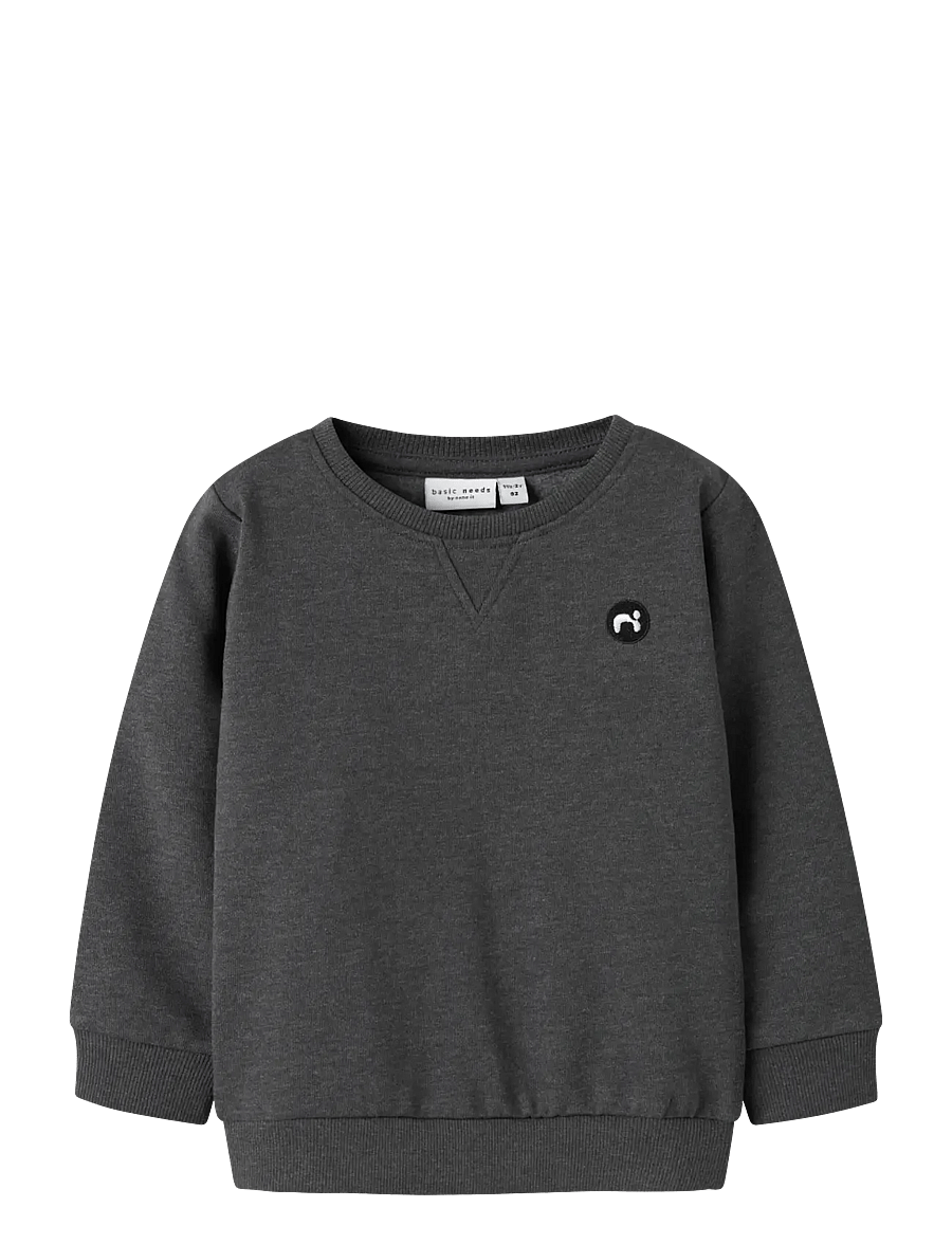 name it - NMMVIMO LS SWEAT BRU NOOS - sweatshirts - dark grey melange - 0