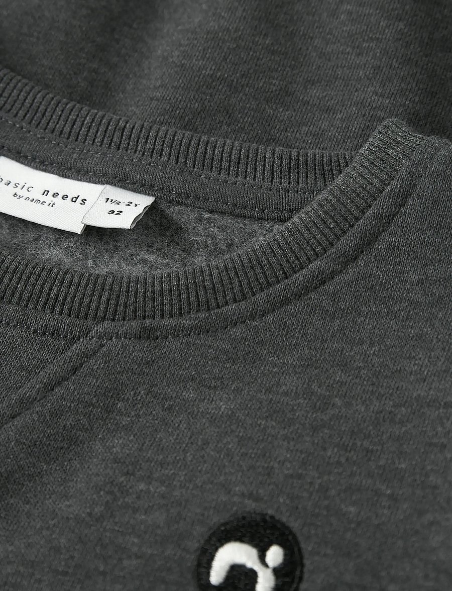 name it - NMMVIMO LS SWEAT BRU NOOS - sweatshirts - dark grey melange - 3