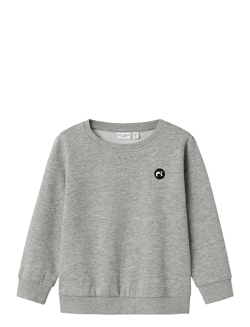 name it - NMMVIMO LS SWEAT BRU NOOS - sweatshirts - grey melange - 1