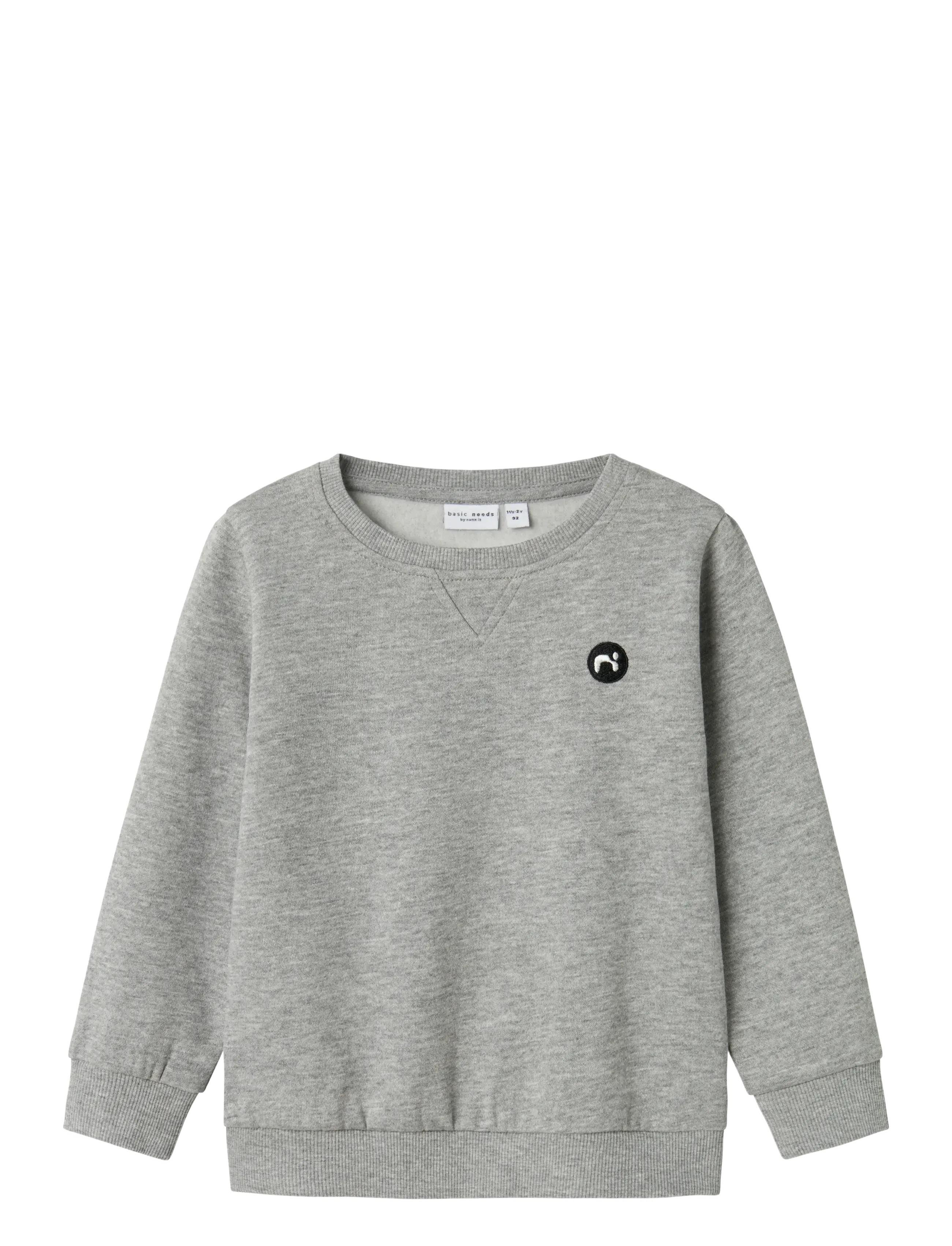 name it NMMVIMO LS SWEAT BRU NOOS - Överdelar - GREY MELANGE / grey