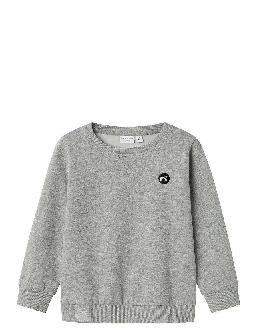 name it - NMMVIMO LS SWEAT BRU NOOS - sweatshirts - grey melange - 1