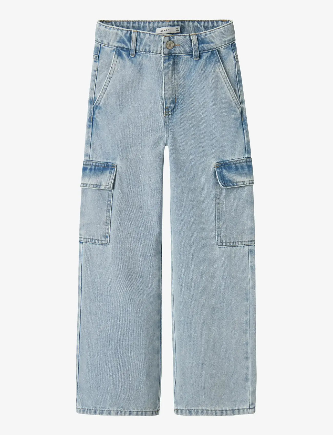 name it - NKFROSE WIDE HW CARGO JEANS 6190-BS NOOS - laia säärega teksad - light blue bleached denim - 0