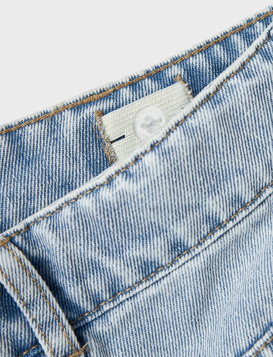 name it - NKFROSE WIDE HW CARGO JEANS 6190-BS NOOS - jeans met wijde pijpen - light blue bleached denim - 4