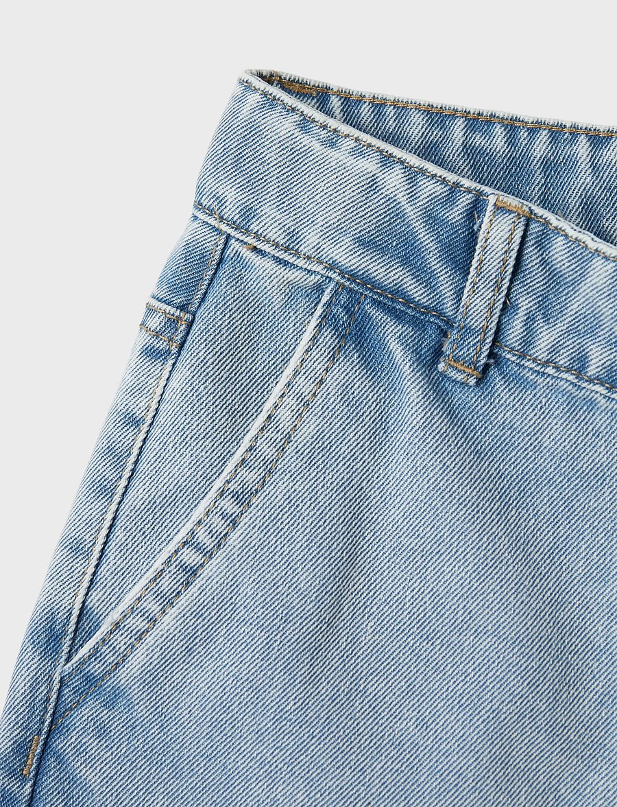 name it - NKFROSE WIDE HW CARGO JEANS 6190-BS NOOS - jeans met wijde pijpen - light blue bleached denim - 5