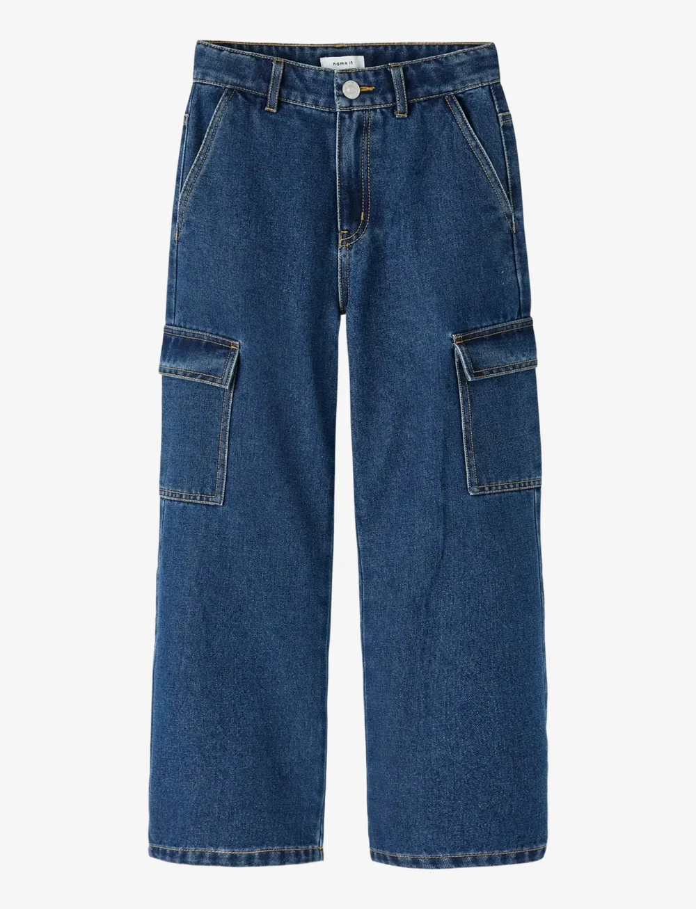 name it - NKFROSE HW WIDE CARGO JEANS 6190-BS NOOS - hosen mit weitem bein - dark blue denim - 1