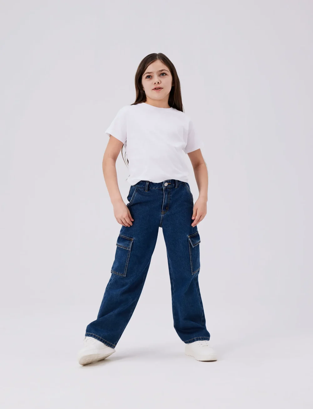 name it - NKFROSE HW WIDE CARGO JEANS 6190-BS NOOS - hosen mit weitem bein - dark blue denim - 3