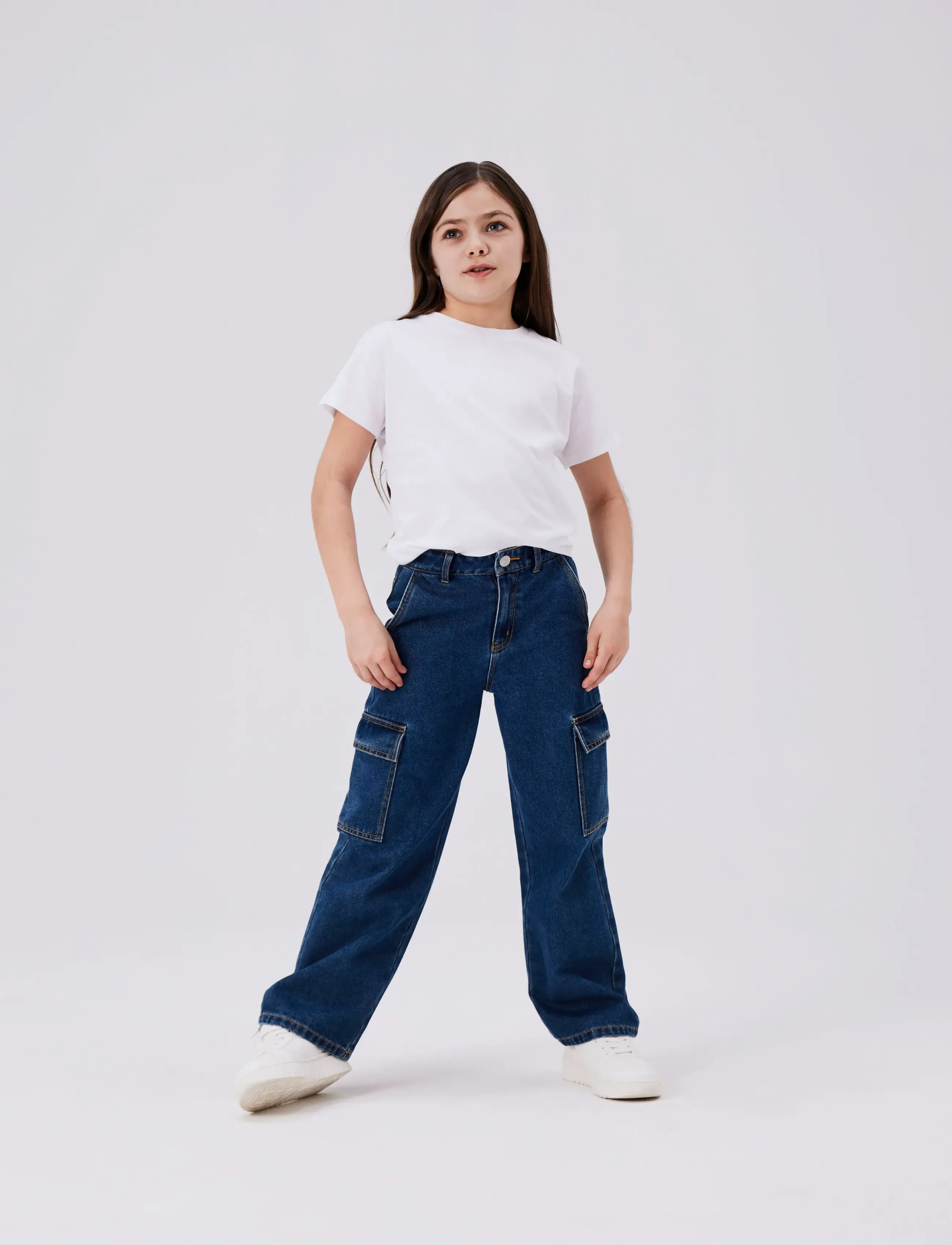 name it - NKFROSE WIDE HW CARGO JEANS 6190-BS NOOS - brede jeans - dark blue denim - 3