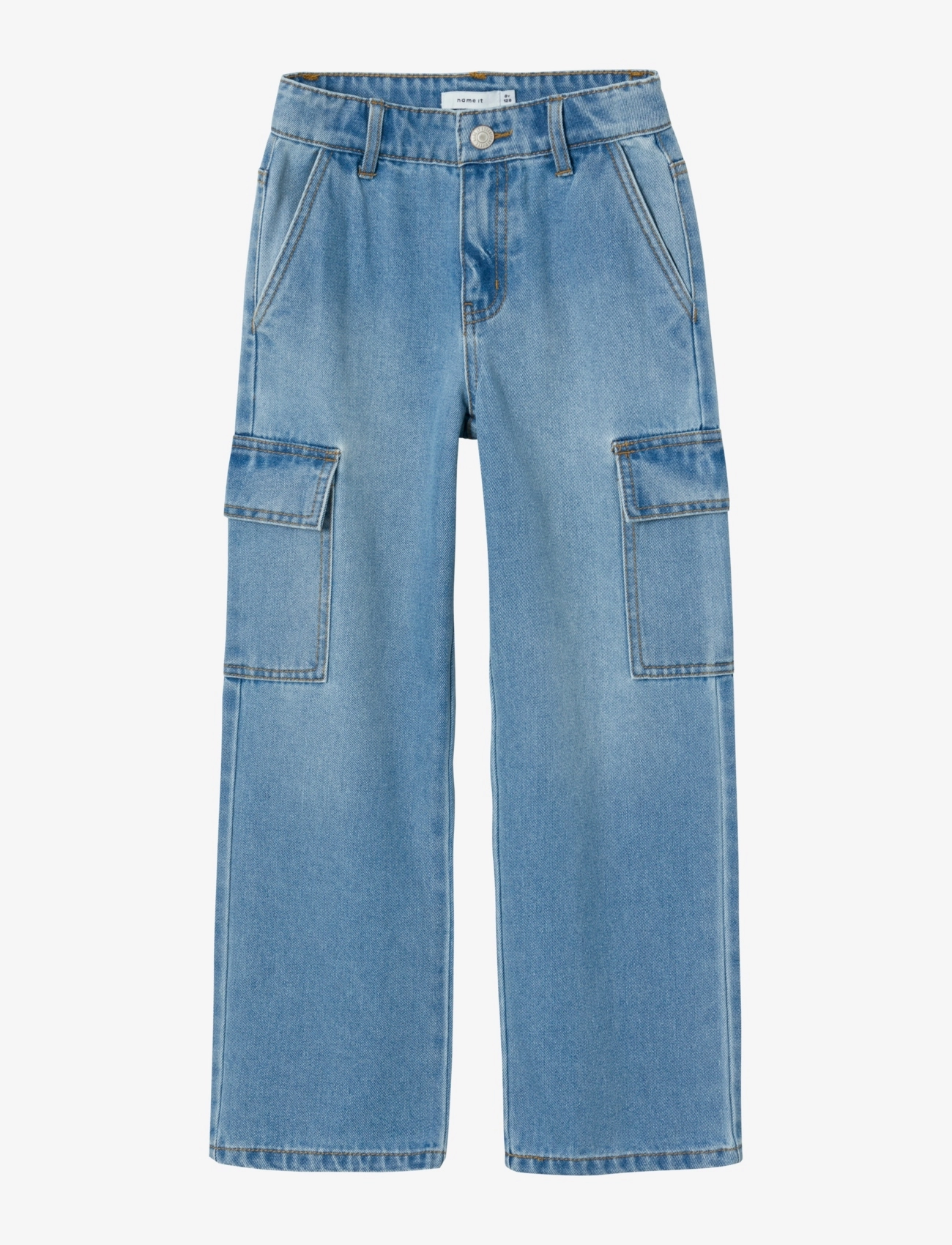 Light Blue Denim Rose Wide Cargo Jeans Noos str. 146