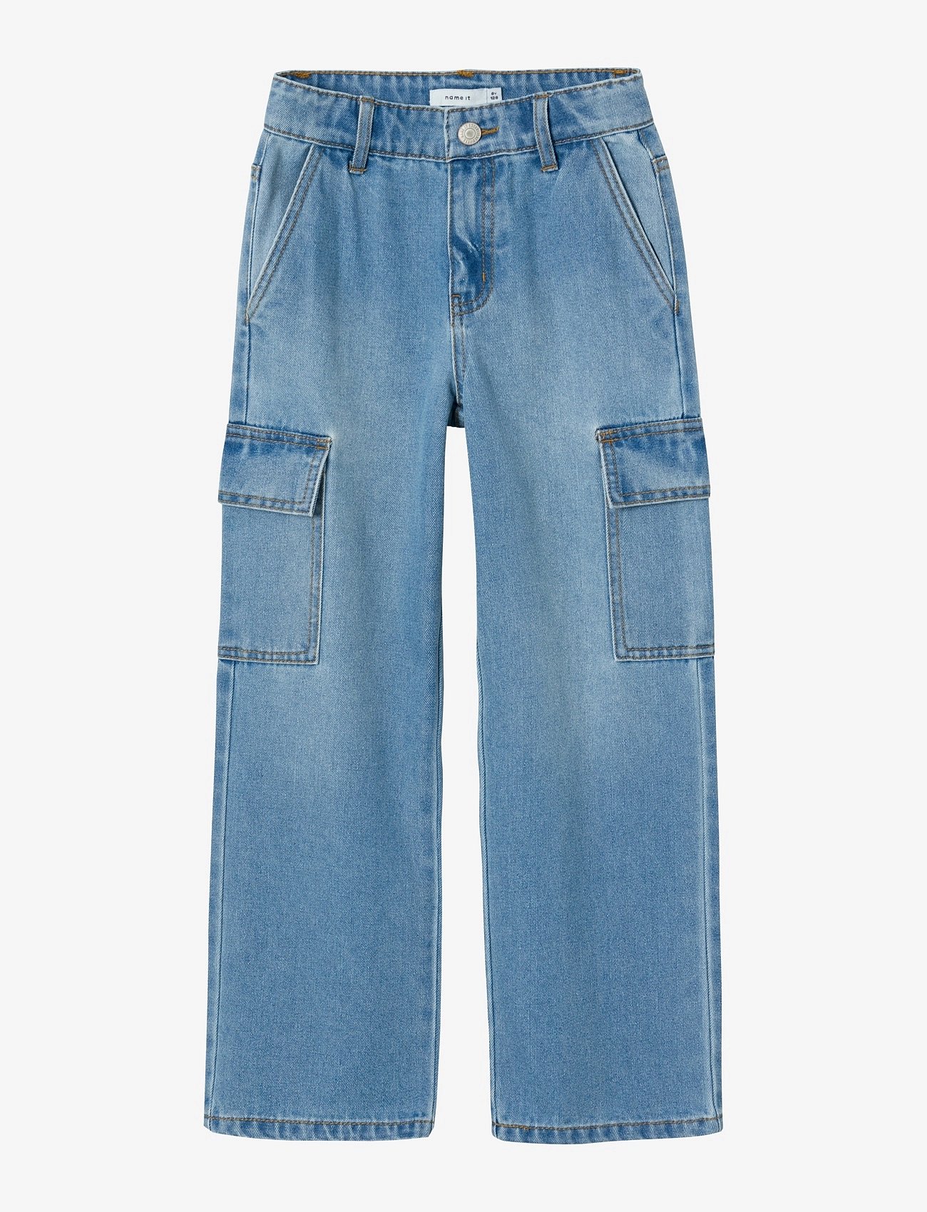 Light Blue Denim Rose Wide Cargo Jeans Noos str. 146