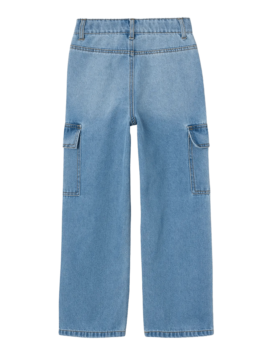 name it - NKFROSE WIDE HW CARGO JEANS 6190-BS NOOS - brede jeans - light blue denim - 2