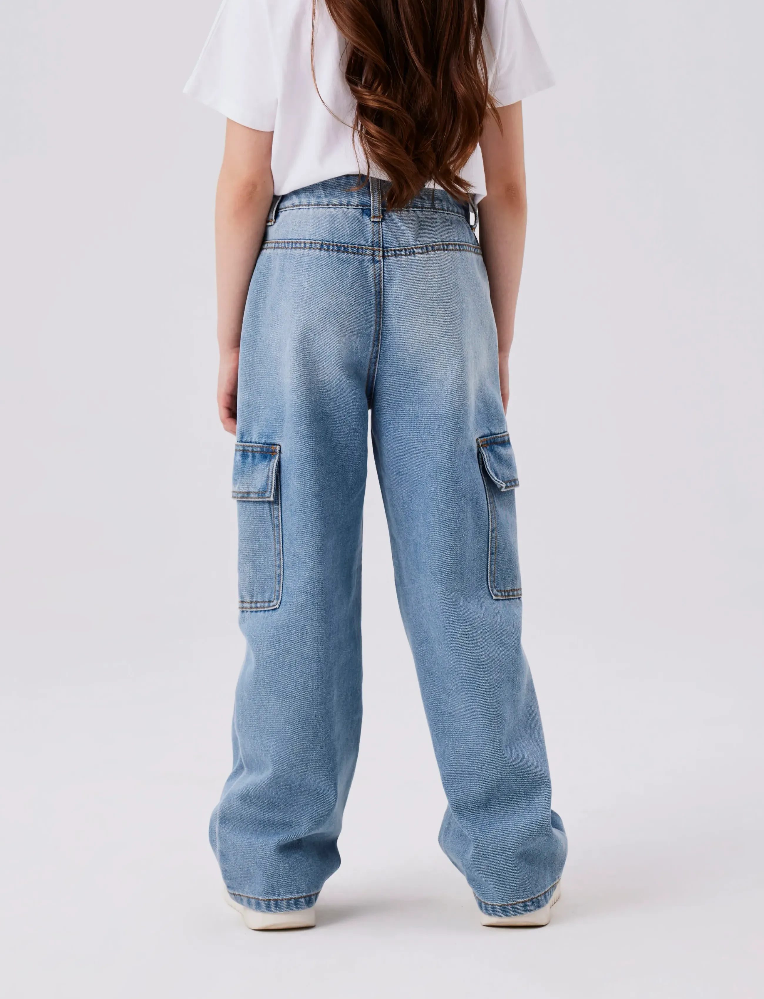 name it - NKFROSE WIDE HW CARGO JEANS 6190-BS NOOS - brede jeans - light blue denim - 3