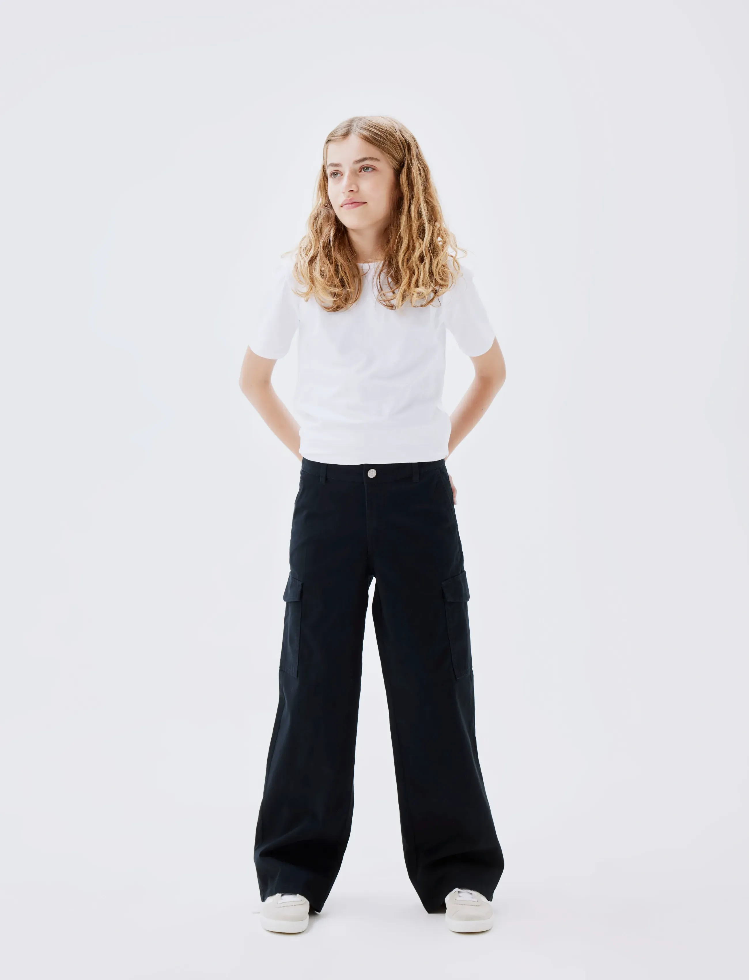 name it - NKFROSE WIDE TWILL CARGO 8108-BA NOOS - cargobukser - black - 3