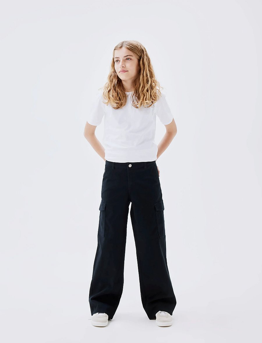 name it - NKFROSE WIDE TWILL CARGO 8108-BA NOOS - cargobukser - black - 3