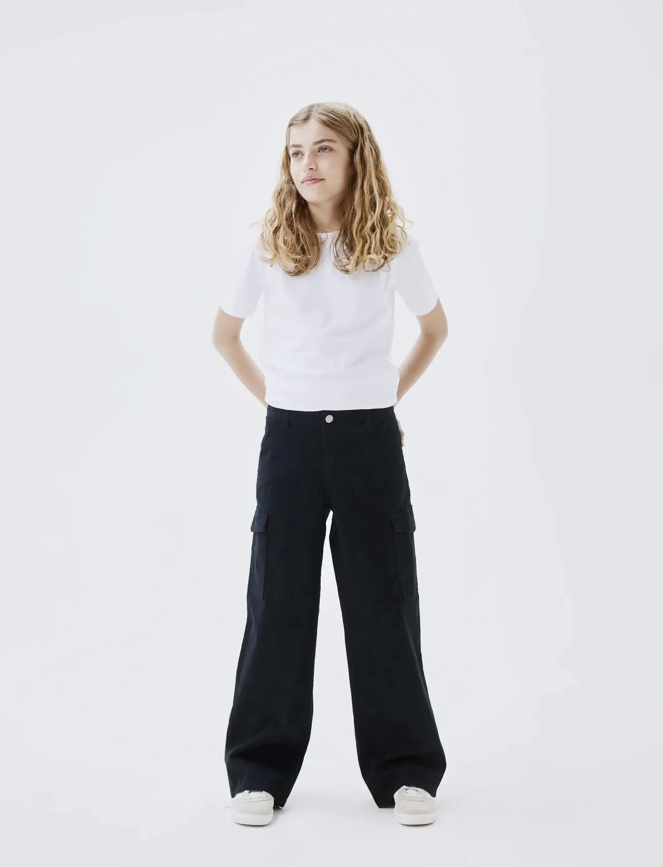 name it - NKFROSE WIDE TWILL CARGO 8108-BA NOOS - cargobukser - black - 5