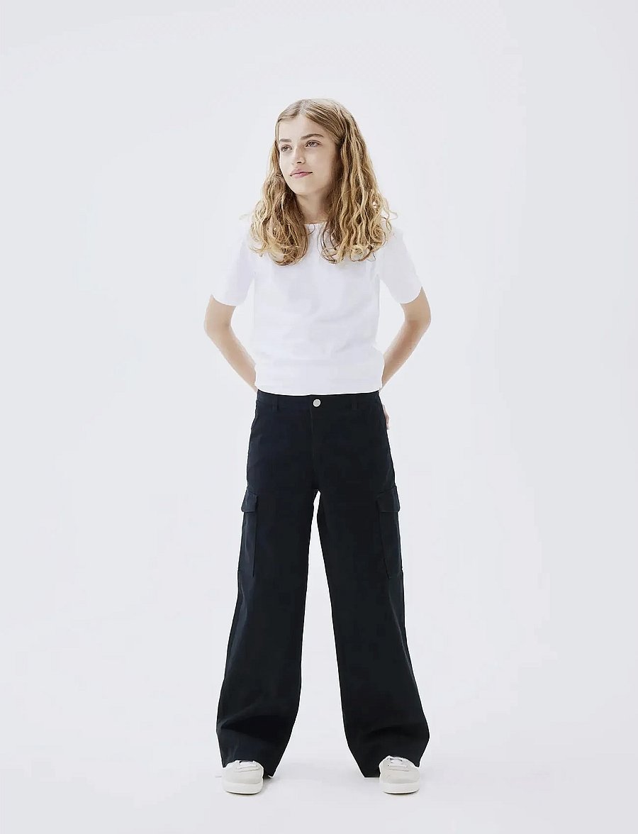 name it - NKFROSE WIDE TWILL CARGO 8108-BA NOOS - cargobukser - black - 5