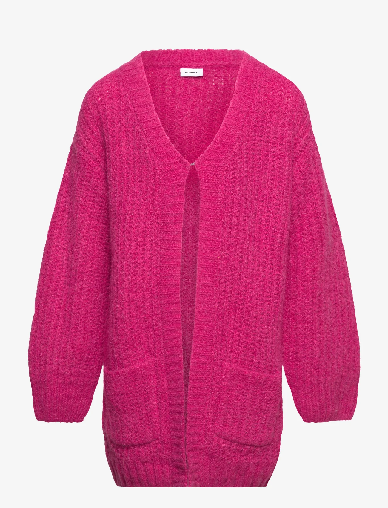 name it - NKFOMINKE LS LONG KNIT CARD - cardigans - pink cosmos - 0