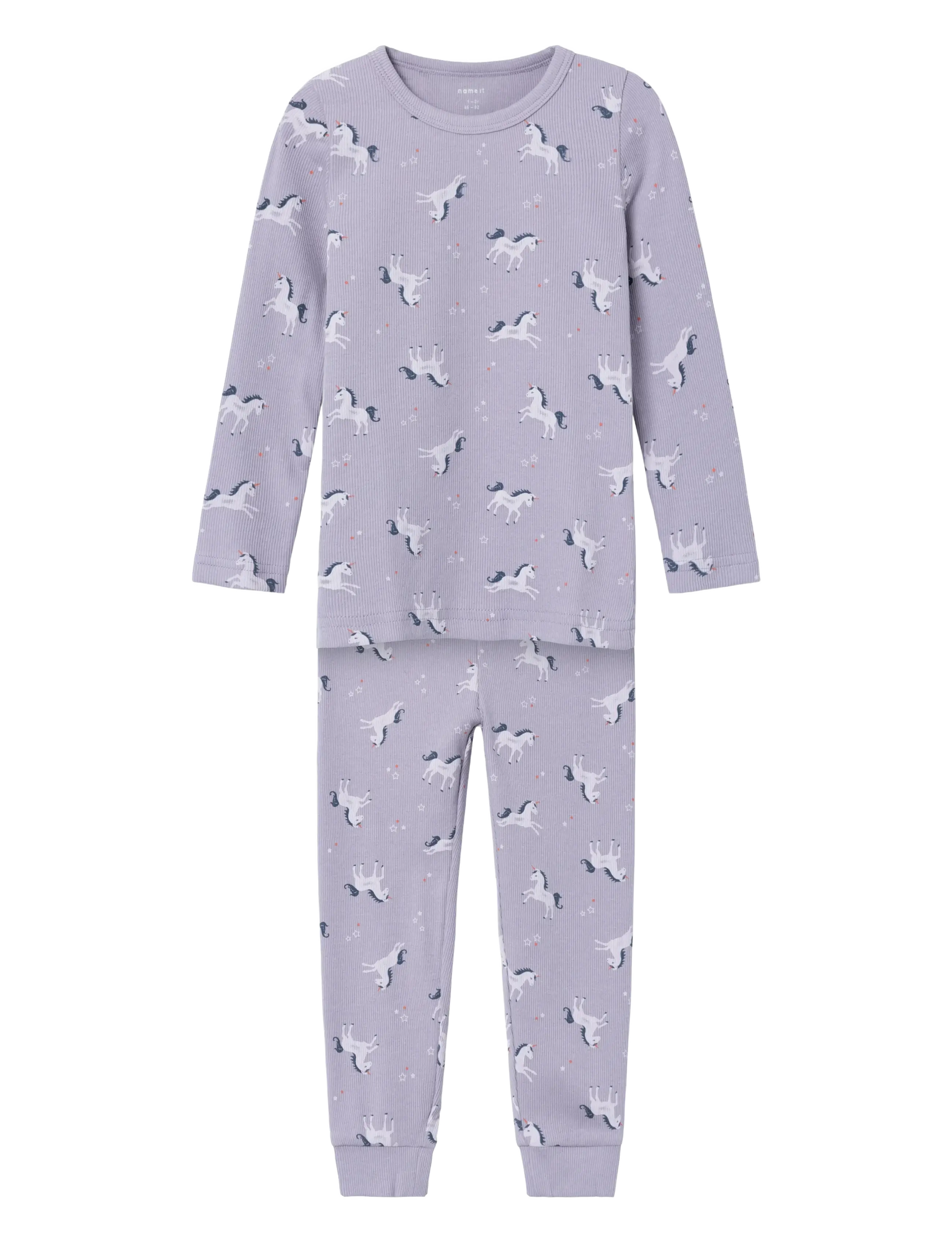 NAME IT Nmfnightset Lavender Unicorn Rib Noos Lila - 98-104 - Kinder