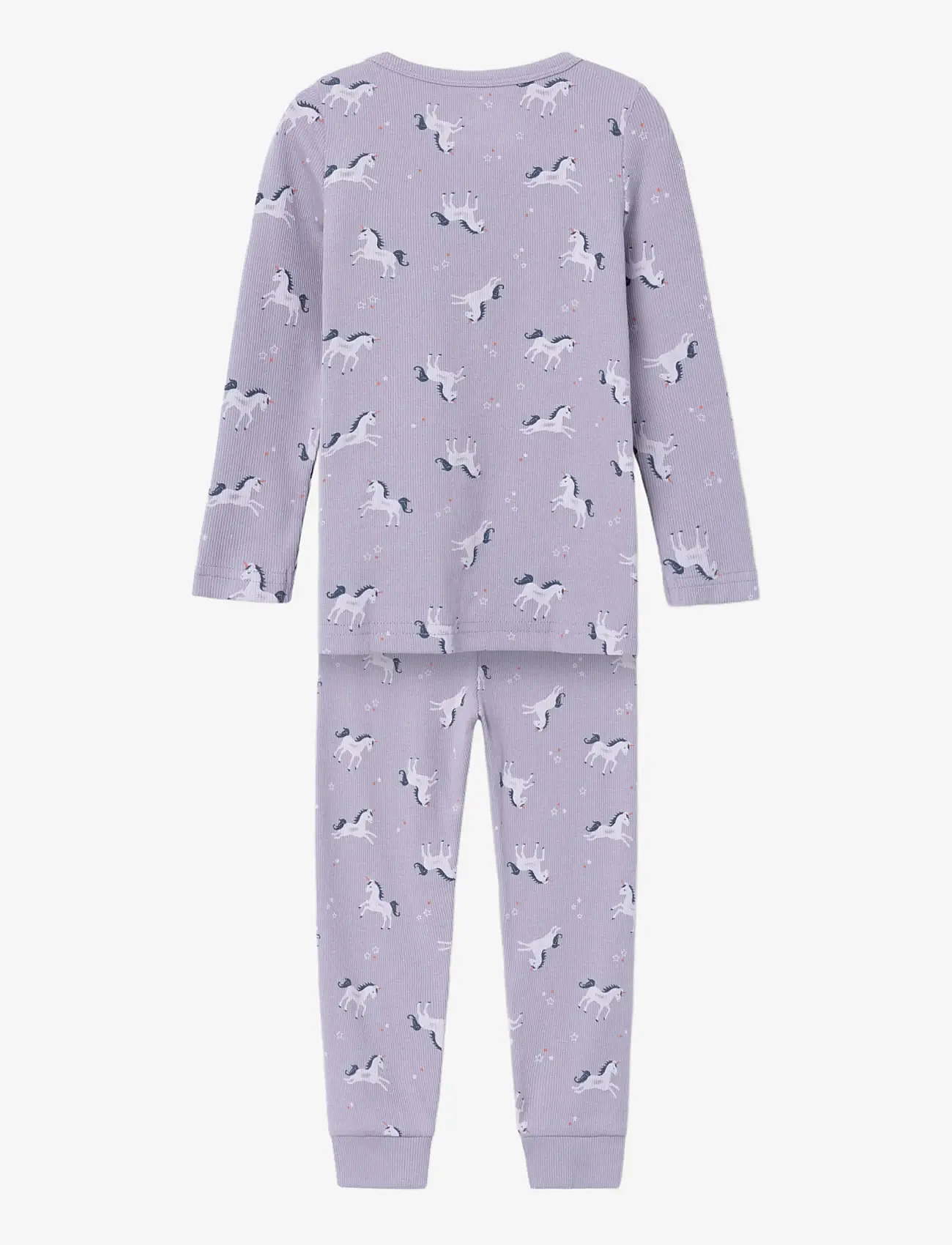 name it - NMFNIGHTSET LAVENDER UNICORN RIB NOOS - pyjama-sets - lavender aura - 1