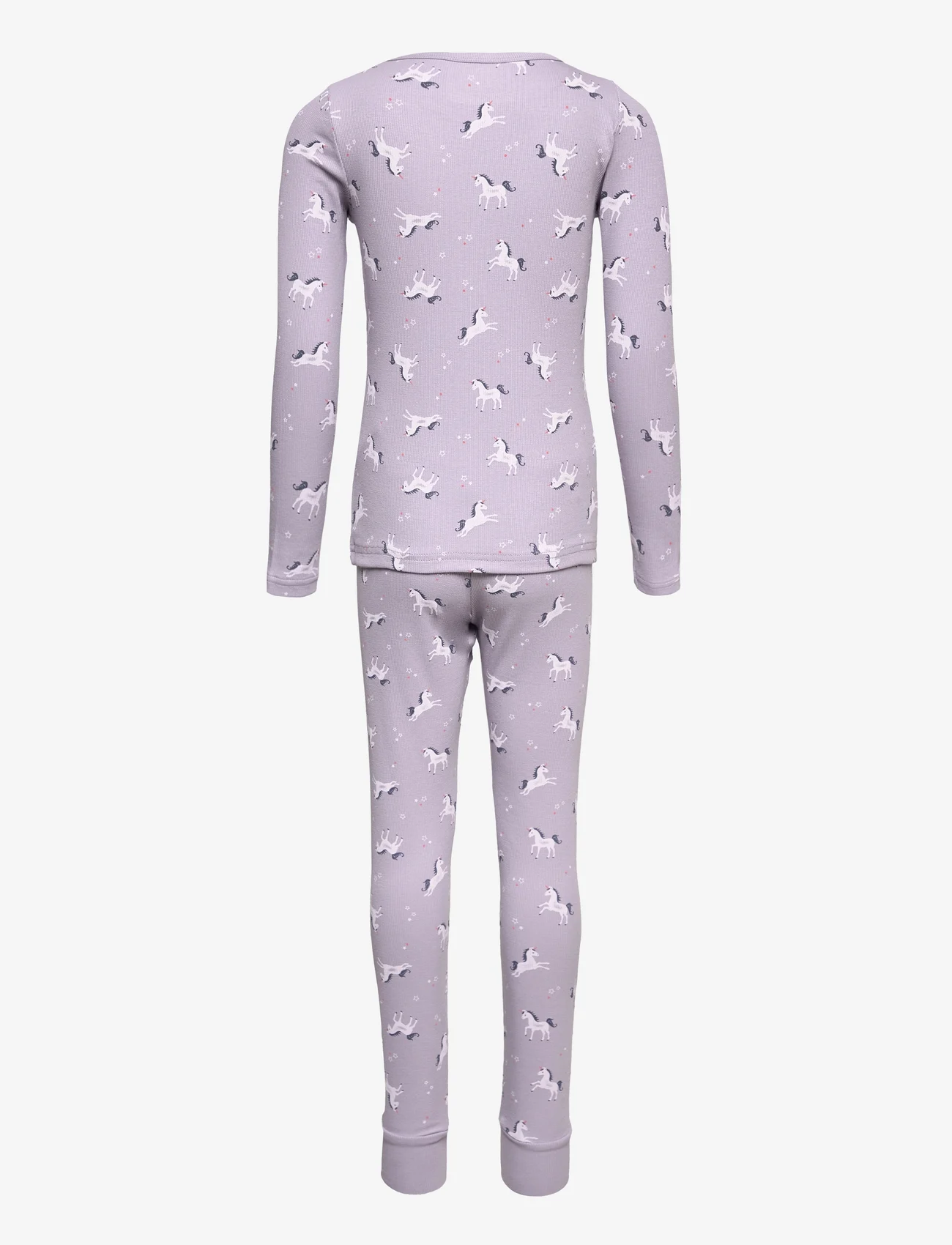name it - NMFNIGHTSET LAVENDER UNICORN RIB NOOS - pyjamassæt - lavender aura - 1