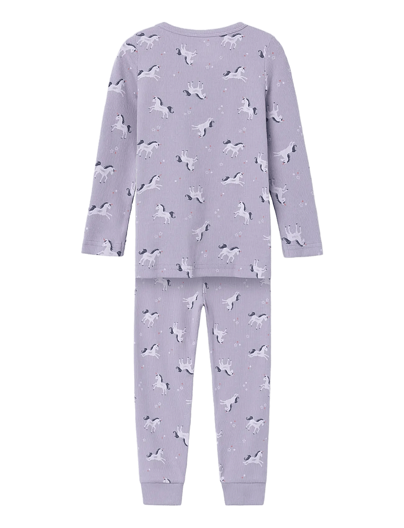 name it - NMFNIGHTSET LAVENDER UNICORN RIB NOOS - pyjama-sets - lavender aura - 1