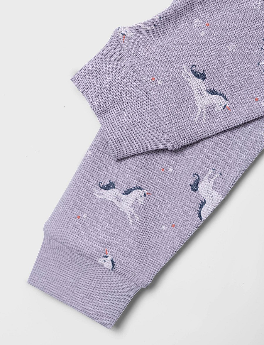 name it - NMFNIGHTSET LAVENDER UNICORN RIB NOOS - pyjama-sets - lavender aura - 5
