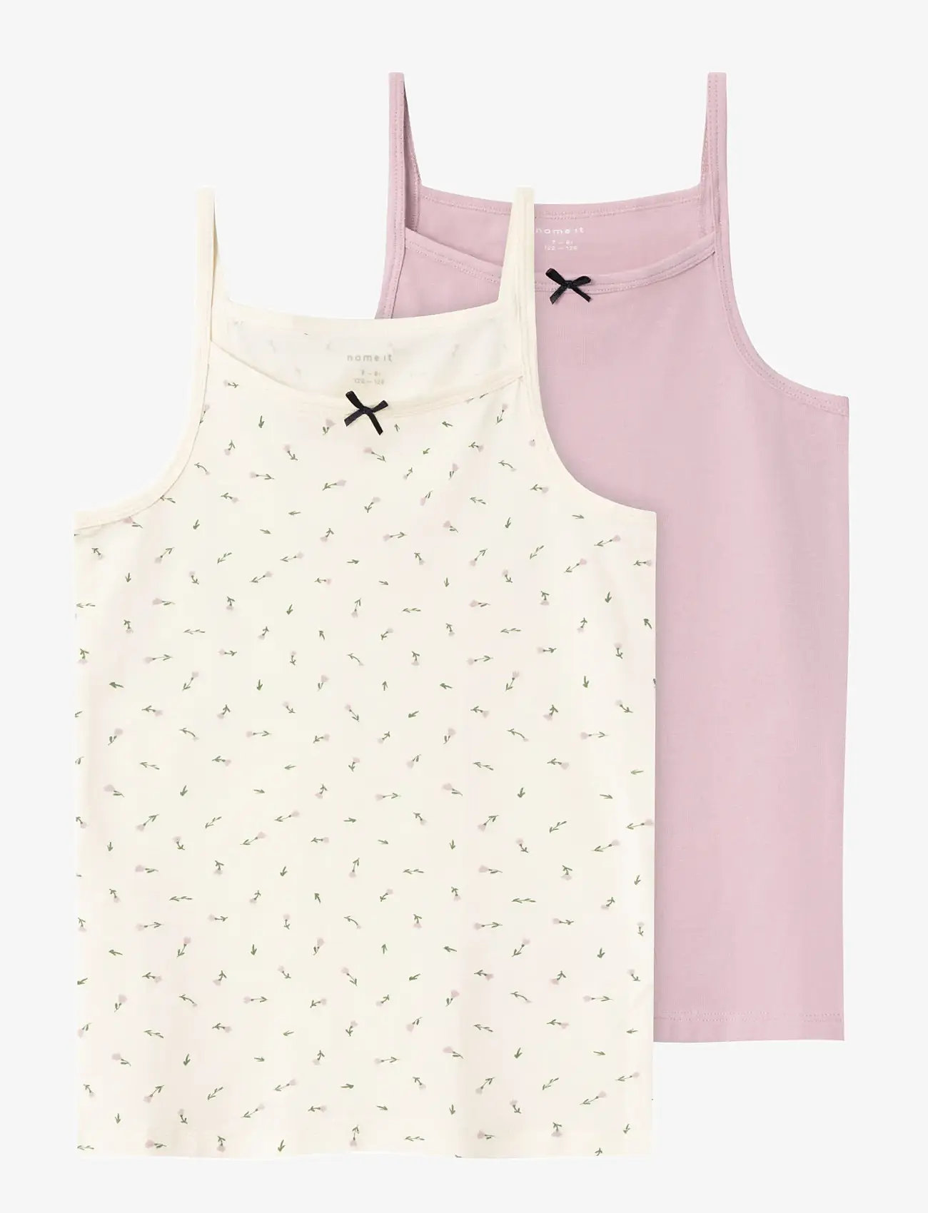 name it - NKFSTRAP TOP 2P BUTTERCREAM FLORAL NOOS - tanktops - buttercream - 0