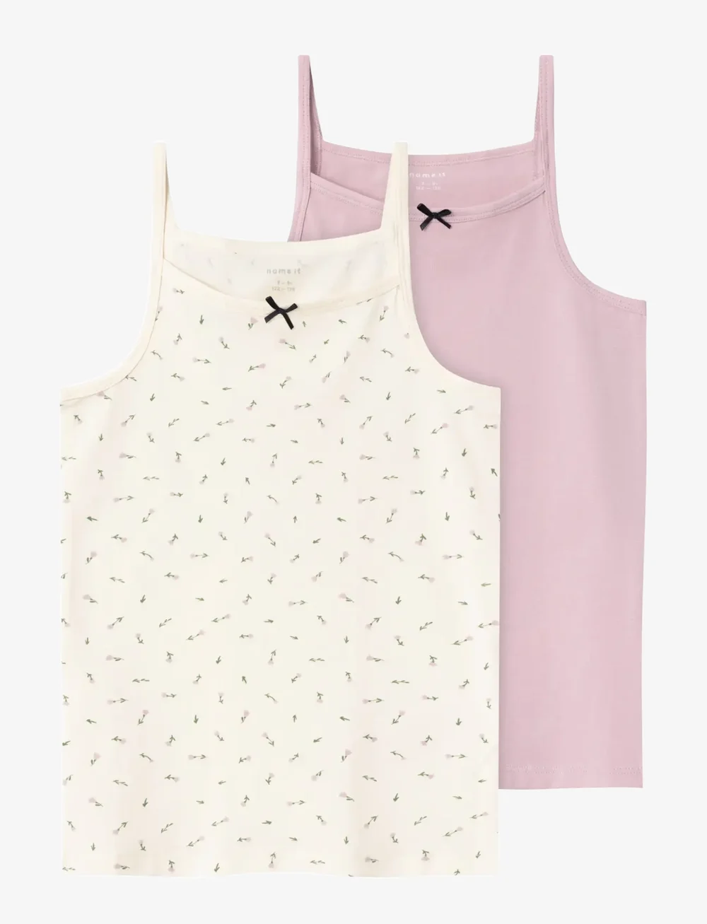 name it - NKFSTRAP TOP 2P BUTTERCREAM FLORAL NOOS - tanktops - buttercream - 0
