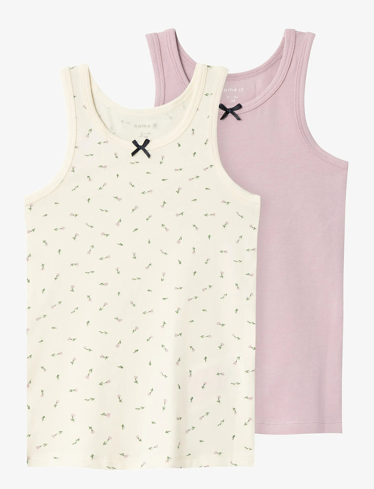 name it - NMFTANK TOP 2P BUTTERCREAM FLORAL NOOS - overdele - buttercream - 0