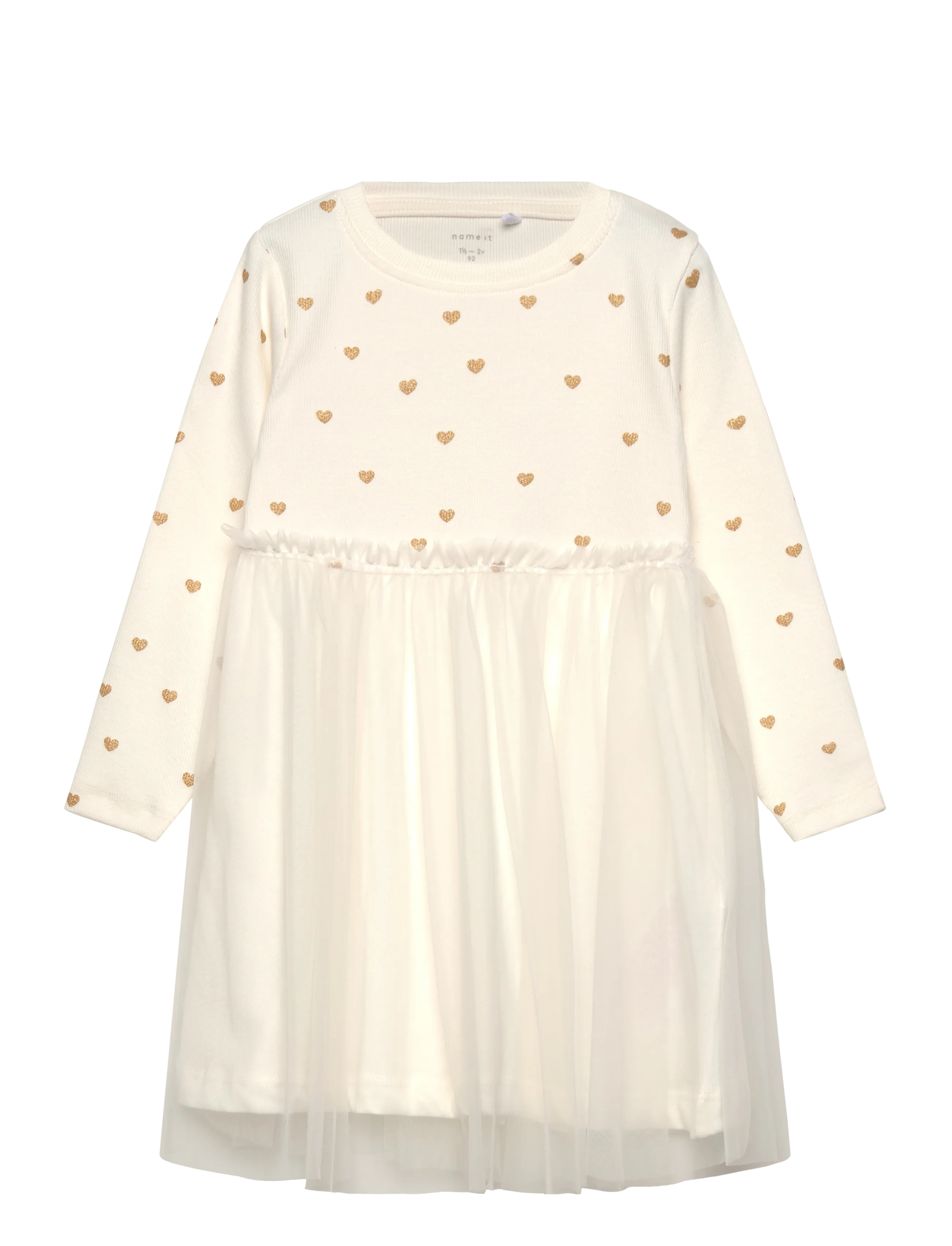 name it NMFNADJA LS DRESS NOOS - Kleider & Röcke - CLOUD DANCER / cream