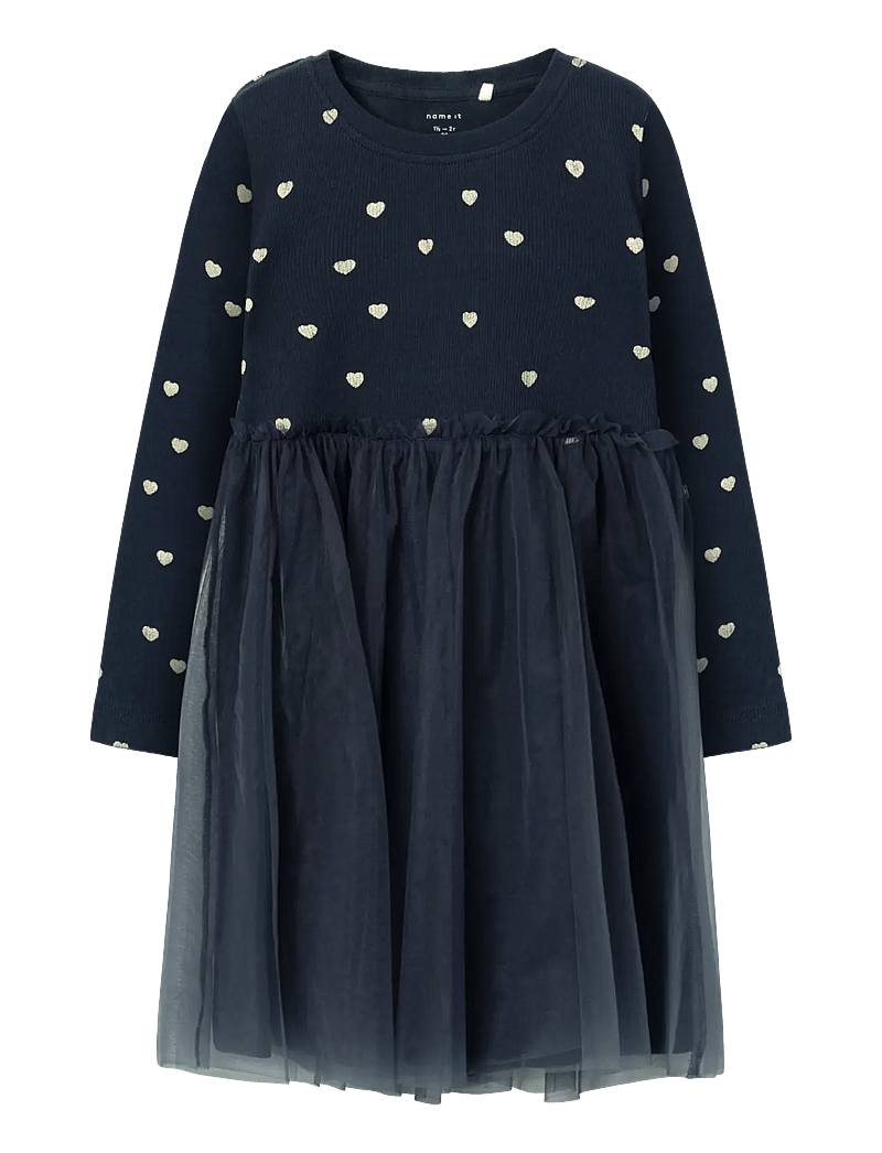 name it - NMFNADJA LS DRESS NOOS - pikkade varrukatega beebi kleidid - dark sapphire - 1