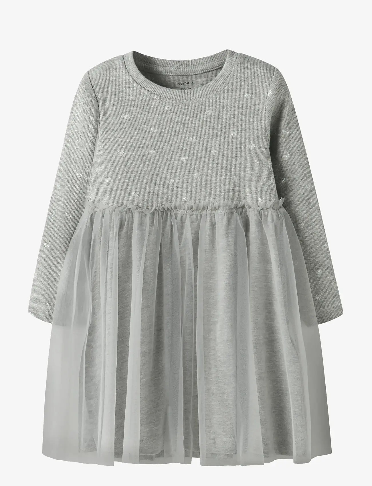name it - NMFNADJA LS DRESS NOOS - langärmelige babykleider - grey melange - 0