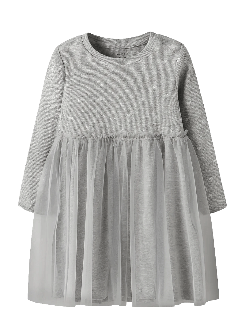 name it - NMFNADJA LS DRESS NOOS - långärmade babyklänningar - grey melange - 0