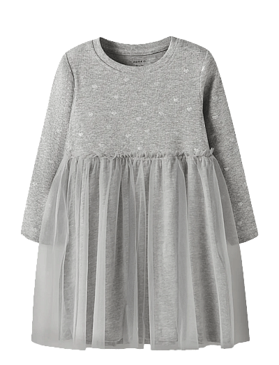 name it NMFNADJA LS DRESS NOOS - Klänningar & Kjolar - GREY MELANGE / grey
